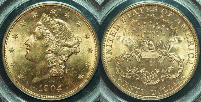 USA Liberty Head Double Eagle - 1904