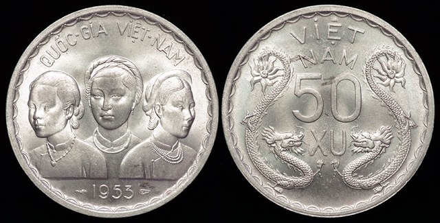 Vietnam - 50 Xu 1953 3 Asian Graces