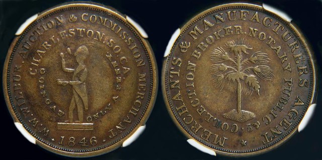 W.W. Wilbur - Slave Auctioneer 1846 Token
