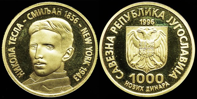 Yugoslavia - 1000 Novih Dinara 1996 - Nikola Tesla