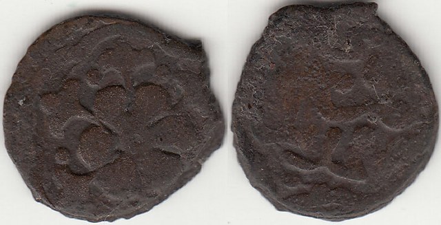 Jujid AE pul, Flower, Sarai al Jadid, 75x A.H.