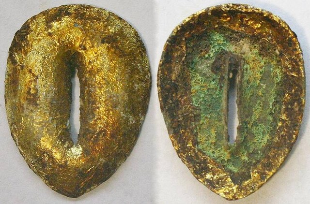 China - Mongolia Gold Covered Bronze Cowrie
