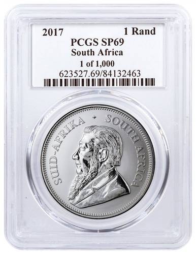 2017 South Africa 1 oz Silver Krugerrand Premium Uncirculated Coin PCGS SP6