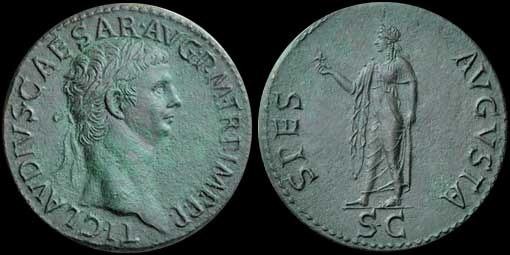 CLAUDIUS with SPES 50-54 AD